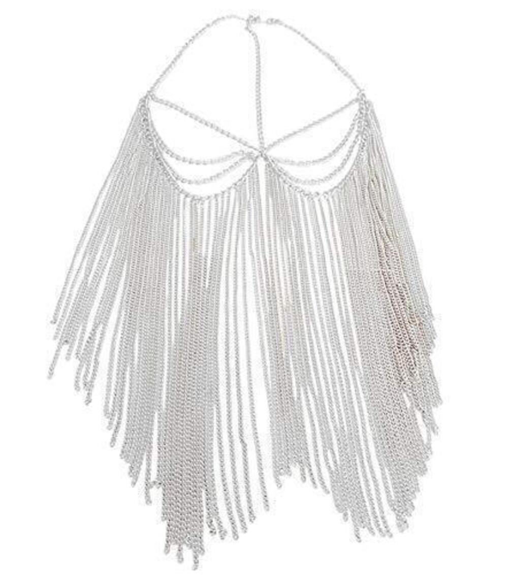 3635 Party Mask Headwear Masquerade Coin Veil Face Chain Silver